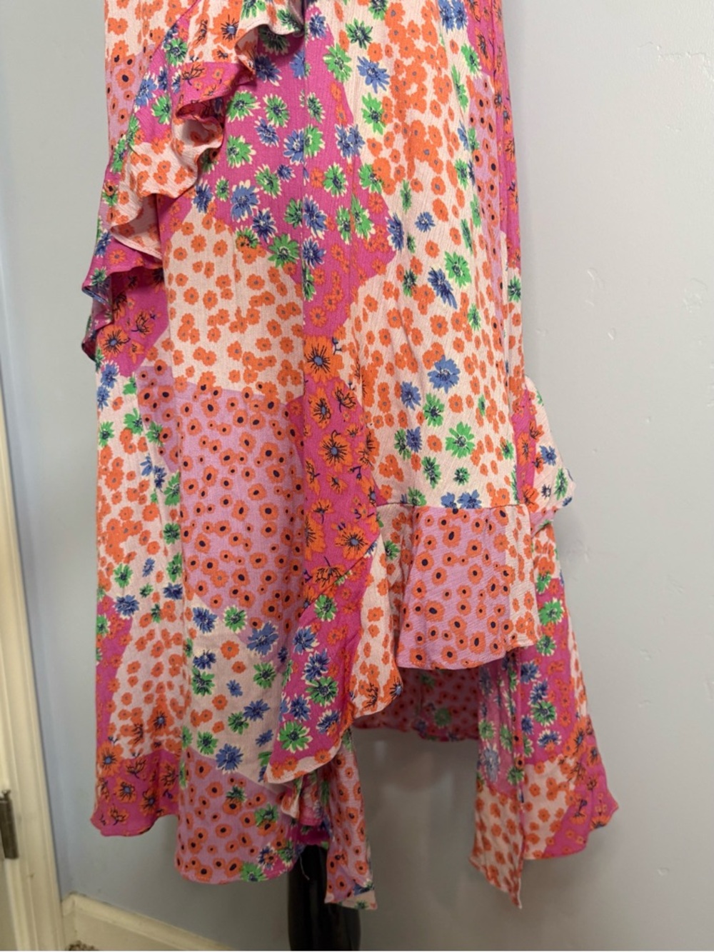 Easel Pink Patchwork Floral Maxi Dress - Picture 6 of 8